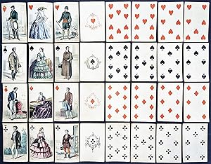 ("Cartes Parisiennes") - Historical costume Trachten costumes Paris mode playing cards Spielkarte...