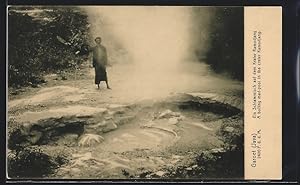Ansichtskarte Garoet (Java), A boiling mud-pool in the crater Kamodjang