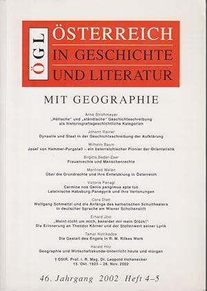 Bild des Verkufers fr GL. sterreich in Geschichte und Literatur (mit Geographie), 46. Jg., 2002, Heft 4-5. zum Verkauf von Fundus-Online GbR Borkert Schwarz Zerfa