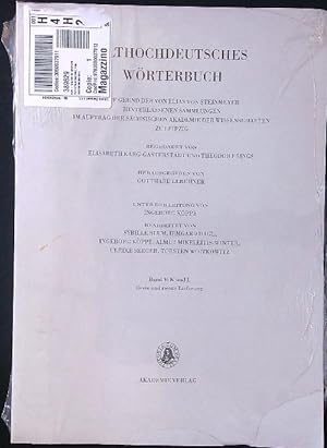 Bild des Verkufers fr Althochdeutsches Worterbuch Band 5 zum Verkauf von Librodifaccia
