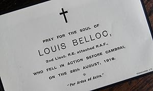 Memorial sheet for Louis Belloc