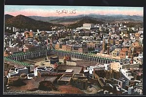 Ansichtskarte Mekka, Stadtansicht mit Kaaba aus der Vogelschau