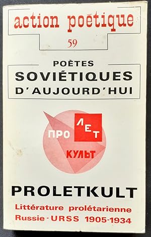 Imagen del vendedor de Action potique n59, troisime trimestre 1974 : Proletkult et littrature proltarienne - a la venta por Le Livre  Venir