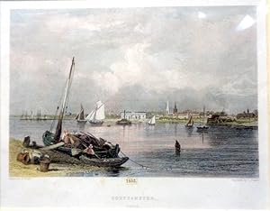 Southampton (Hants) a steel engraved view of the estuary 1852