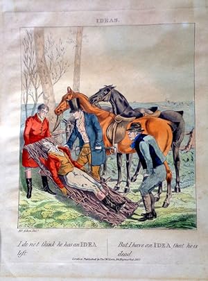 Ideas. Hand-Coloured early 19th century "Humorous" Hunting print.
