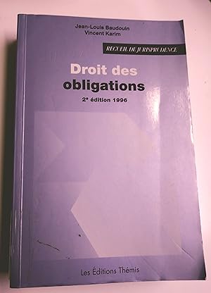 Seller image for Droit des obligations 2e dition 1996 for sale by Livresse