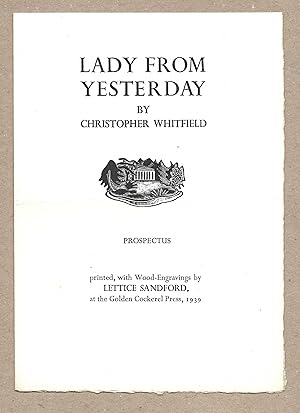 Bild des Verkufers fr Lady From Yesterday [Prospectus] zum Verkauf von The Bookshop at Beech Cottage