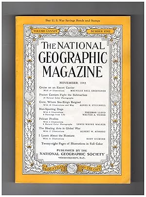 National Geographic Magazine - November,1943. Cruise on an Escort Carrier; Pocket Carriers; Crete...