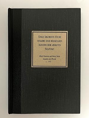 "Einige Argumente für die Annahme einer molekularen Agitation beim absoluten Nullpunkt" in Annale...