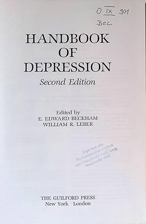 Image du vendeur pour Handbook of Depression mis en vente par books4less (Versandantiquariat Petra Gros GmbH & Co. KG)