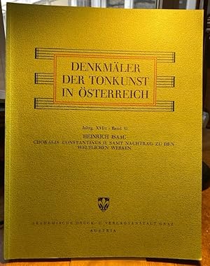 Bild des Verkufers fr Choralis Constantinus II: Graduale in mehrstimmiger Bearbeitung (a capella). Bearbeitet von Anton von Webern. Mit einem Nachtrag zu den weltlichen Werken von Heinrich Isaac (vgl. Jahrgang XIV, Band I). Bearbeitet von Johannes Wolf. zum Verkauf von Antiquariat Thomas Nonnenmacher