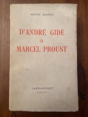 Image du vendeur pour D'Andr Gide  Marcel Proust mis en vente par Librairie des Possibles