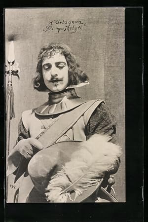 Image du vendeur pour Ansichtskarte D`Artagnon mit Federhut, Die drei Musketiere mis en vente par Bartko-Reher