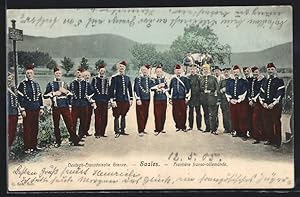 Ansichtskarte Saales, Soldaten in Uniform an der Deutsch-Französische Grenze