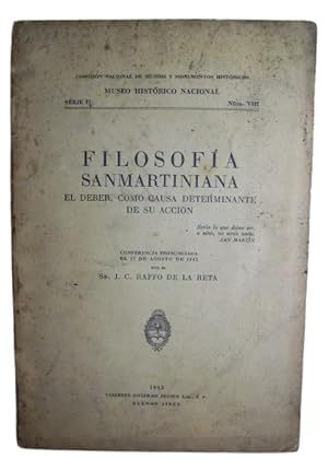 Immagine del venditore per Filosofa Sanmartiniana El Deber Como Causa Determinante De Su Accin venduto da Librera Aves Del Paraso