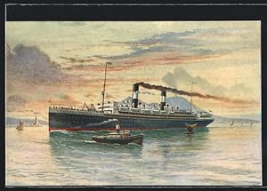 Künstler-Postcard Passagierschiff America, Navigazione Generale Italiana
