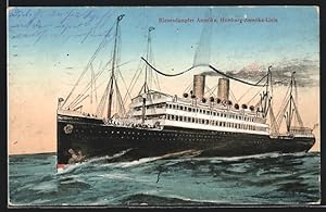 Postcard Riesendampfer Amerika, Hamburg-Amerika-Linie