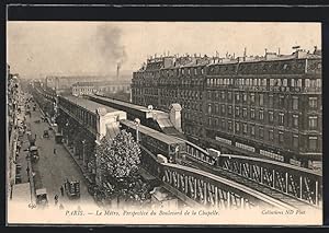 Ansichtskarte Paris, Le Métropolitain, Boulevard de la Chapelle, U-Bahn-Hochtrasse