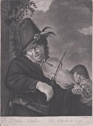 Image du vendeur pour Le violon Hollandois / Die Hollaendische Geige" - Geigenspieler violin player Geige music Musik mis en vente par Antiquariat Steffen Vlkel GmbH