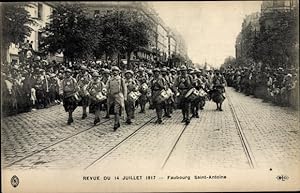 Ansichtskarte / Postkarte Paris XI., Faubourg Saint Antoine, Rezension vom 14. Juli 1917