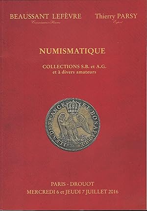 Image du vendeur pour Numismatique. Vente aux enchres, Paris, Htel Drouot, 6-7 juillet 2016 mis en vente par Librairie Archaion