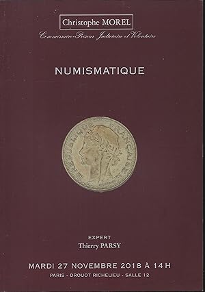 Seller image for Vente aux enchres, 27 novembre 2018. Numismatique, Paris, Drouot Richelieu for sale by Librairie Archaion