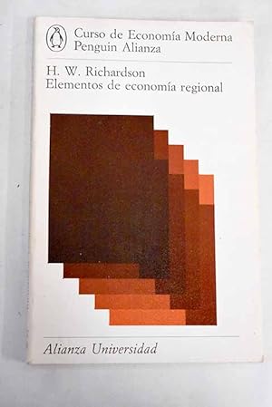 Bild des Verkufers fr Elementos de economa regional zum Verkauf von Alcan Libros