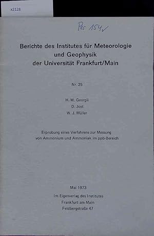 Immagine del venditore per Erprobung eines Verfahrens zur Messung von Ammonium und Ammoniak im ppb-Bereich. Nr. 25 venduto da Antiquariat Bookfarm