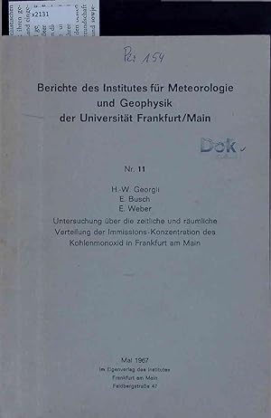 Immagine del venditore per Berichte des Institutes fr Meteorologie und Geophysik der Universitt Frankfurt-Main. Nr. 11 venduto da Antiquariat Bookfarm