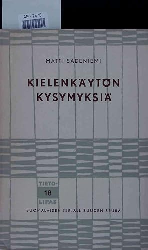 Imagen del vendedor de Kielenkytn Kysymyksi. a la venta por Antiquariat Bookfarm