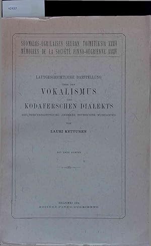 Seller image for Vokalismus des Kodaferschen Dialekts. for sale by Antiquariat Bookfarm