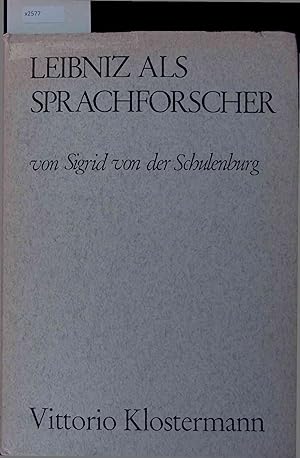 Bild des Verkufers fr Leibniz als Sprachforscher. Nr. 4 zum Verkauf von Antiquariat Bookfarm