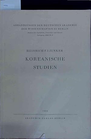 Bild des Verkufers fr Koreanische Studien. Klasse fr Sprachen, Literatur und Kunst Jahrgang 1953 Nr. 5 zum Verkauf von Antiquariat Bookfarm