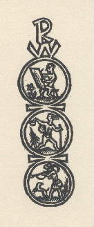 Bild des Verkufers fr Exlibris fr R.W. Original-Holzschnitt von Hans Halm. zum Verkauf von Antiquariat Heinz Tessin