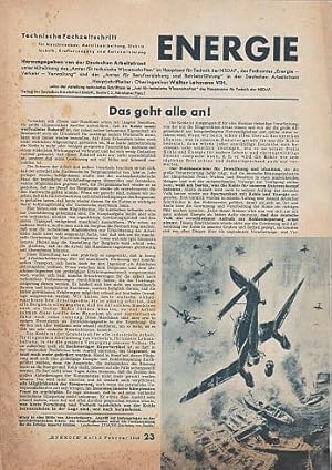 Bild des Verkufers fr Technische Zeitschrift fr Maschinenbau, Metallbearbeitung, Elektrotechnik, Krafterzeugung der Reichsbetriebsgemeinschaft 6, Eisen und Metall, in der Deutschen Arbeitsfront. Hauptschriftleiter : Oberingenieur Walter Lehmann. 22. Jahrgang, Februar, Heft 2. Mit sehr vielen Abbildungen, Illustrationen und Skizzen, meist im Text. Ohne den Umschlag und die Werbung. zum Verkauf von Antiquariat Heinz Tessin