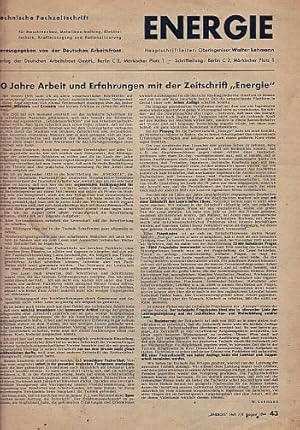 Bild des Verkufers fr Technische Zeitschrift fr Maschinenbau, Metallbearbeitung, Elektrotechnik, Krafterzeugung der Reichsbetriebsgemeinschaft 6, Eisen und Metall, in der Deutschen Arbeitsfront. Hauptschriftleiter : Oberingenieur Walter Lehmann. 23. Jahrgang, Juni, Heft 5/6. Mit einigen Abbildungen, Illustrationen und Skizzen, meist im Text. Ohne den Umschlag und die Werbung. zum Verkauf von Antiquariat Heinz Tessin