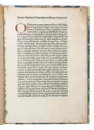 De essentia divinatis.Including: AQUINAS, Thomas. De articulis fidei et ecclesiae sacramentis.[Au...