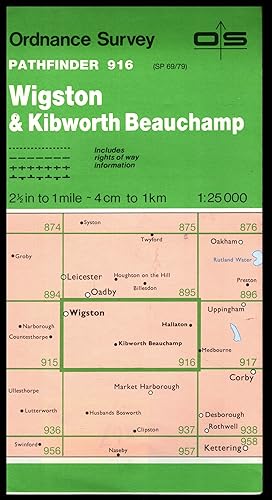 Ordnance Survey Map:WIGSTON & KIBWORTH BEAUCHAMP 1987 : Pathfinder No.916 2.5in to 1Mile