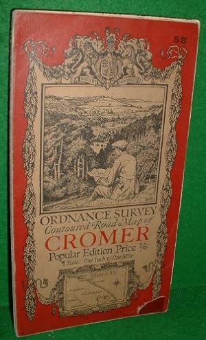 ORDNANCE SURVEY Contoured Road Map of CROMER. Popular Edition - Scale one inch to one mile. Sheet...