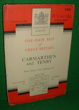 ORDNANCE SURVEY ONE-INCH MAP OF GREAT BRITAIN CARMARTHEN and TENBY SHEET 152