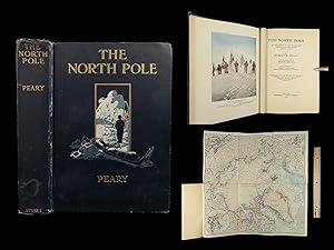 Immagine del venditore per The North Pole: Its Discovery in 1909 Under the Auspices of the Peary Arctic Club by Robert E. Peary. With an Introduction by Theodore Roosevelt and a Foreword by Gilbert H. Grosvenor. With Eight Full-Page Illustrations Reproducing Photographic Enlargements Colored by Hand; One Hundred Illustrations in Black-and-White, from Photographs; and with a Map in Colors by Gilbert H. Grosvenor. venduto da Schilb Antiquarian