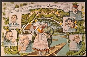 Ansichtskarte AK Gruss aus dem Gurkenparadiese Spreewald (Farblitho. Humorkarte mit diversen Nasen)