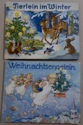 2 Büchlein: 1. Weihnachtsengelein. Bilder und Verse. / 2. Tierlein im Winter. Verse von Diris Ste...