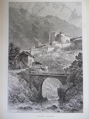 orig. Holzstich - Chateau Queyras ( Dep. Hautes-Alpes France )
