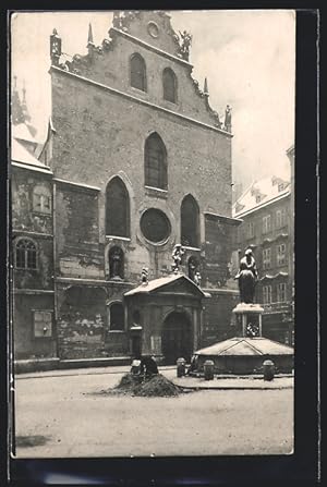 Bild des Verkufers fr Ansichtskarte Wien, Franziskanerplatz mit Denkmal im Winter zum Verkauf von Bartko-Reher