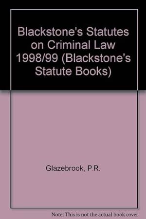 Immagine del venditore per Blackstone's Statutes on Criminal Law (Blackstone's Statute Books) venduto da WeBuyBooks