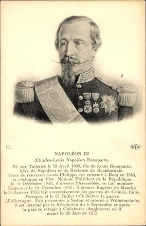 Bild des Verkufers fr Ansichtskarte / Postkarte Napoleon III., Charles-Louis Napoleon Bonaparte zum Verkauf von akpool GmbH