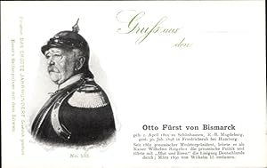 Ansichtskarte / Postkarte Fürst Otto von Bismarck, Portrait, Erster Kanzler des neuen Deutschen R...