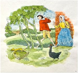 Seller image for Original pen, ink, and watercolour illustration for "Jack and the Beanstalk" for sale by Henry Sotheran Ltd