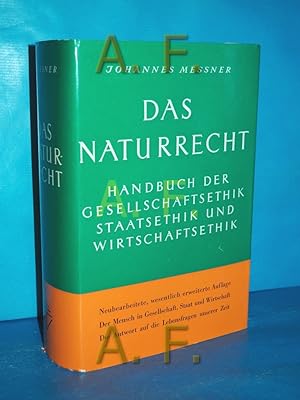 Bild des Verkufers fr Das Naturrecht : Handbuch d. Gesellschaftsethik, Staatsethik u. Wirtschaftsethik. zum Verkauf von Antiquarische Fundgrube e.U.